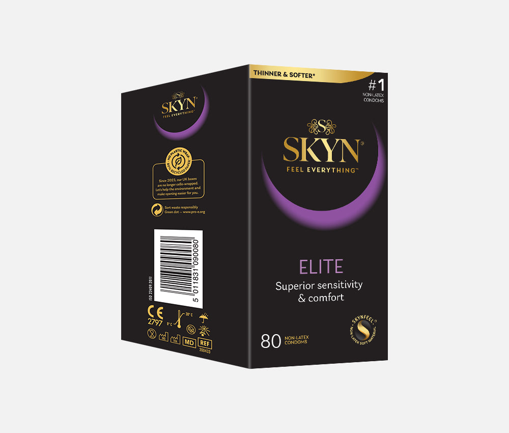 SKYN® Elite 80 pack of non latex condoms with BONUS 20 pack and FREE 80ml lube