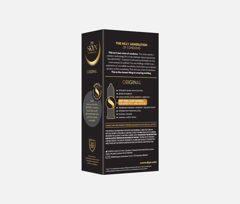 SKYN® EXTRA LUBE 50 PACK OF NON LATEX CONDOMS PLUS FREE 10 PACK CONDOMS SKYN® EXTRA LUBE 50 PACK OF NON LATEX CONDOMS PLUS FREE 10 PACK CONDOMS