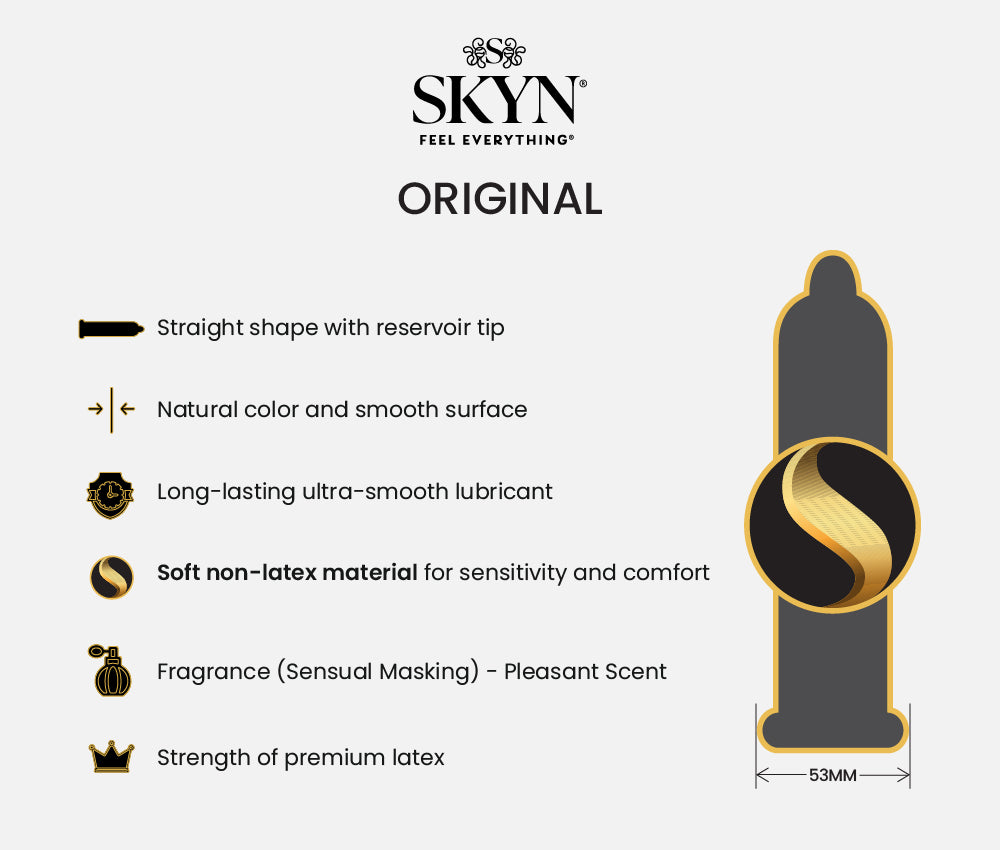 SKYN® Original Non Latex Condoms - 5 x 10 Pack of 50 + Free 5 Pack of 5 Senses