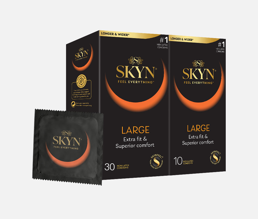 SKYN® Large Non Latex Condoms - 3 x 10 Pack of 30 + Free 10 Pack of Large Condoms SKYN® Large Non Latex Condoms - 3 x 10 Pack of 30 + Free 10 Pack of Large Condoms