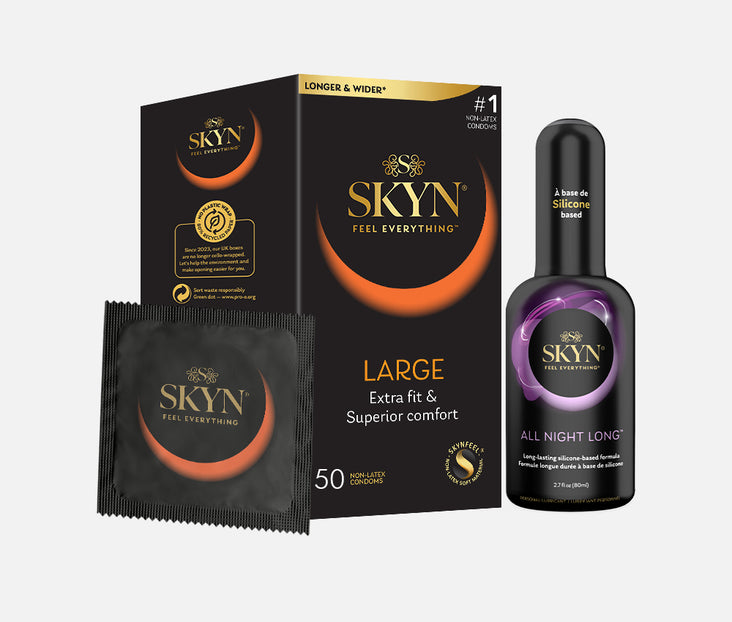 SKYN® LARGE 50 PACK NON LATEX CONDOMS WITH FREE 80ML LUBE SKYN® LARGE 50 PACK NON LATEX CONDOMS WITH FREE 80ML LUBE
