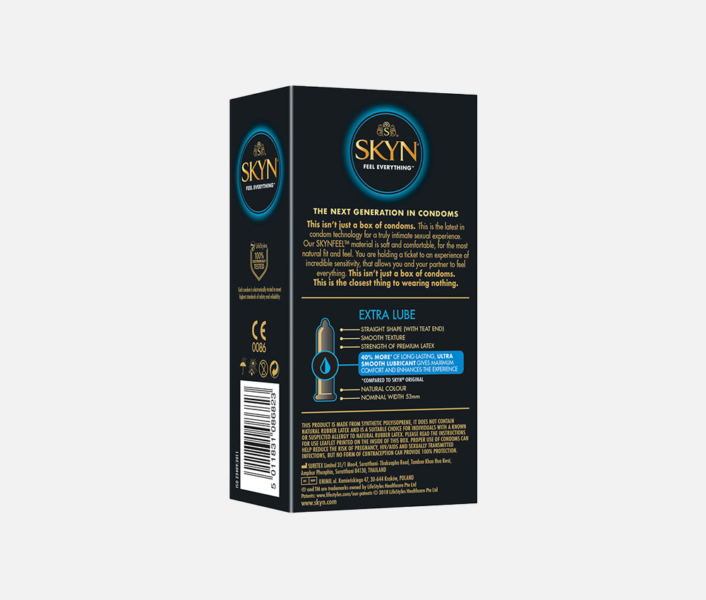 SKYN® EXTRA LUBE 10 PACK OF NON LATEX CONDOMS