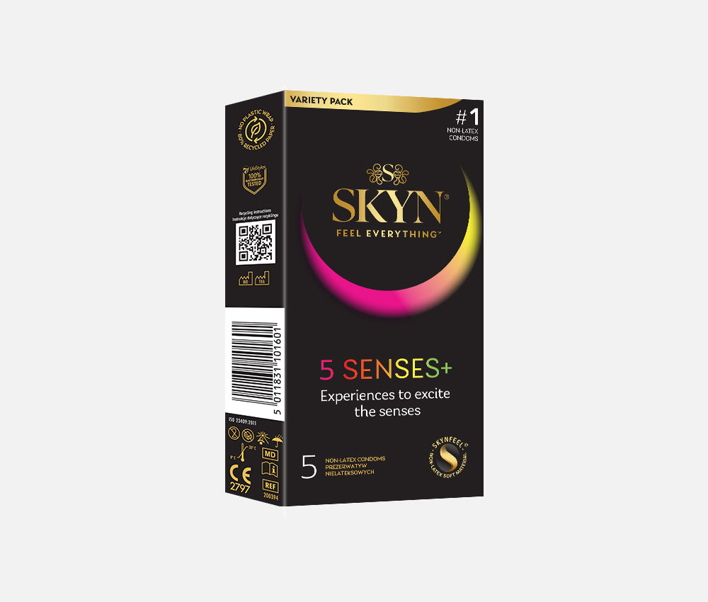SKYN® Intense Feel Non Latex Condoms - 3 x 10 Pack of 30 + Free 5 Pack of 5 Senses Condoms