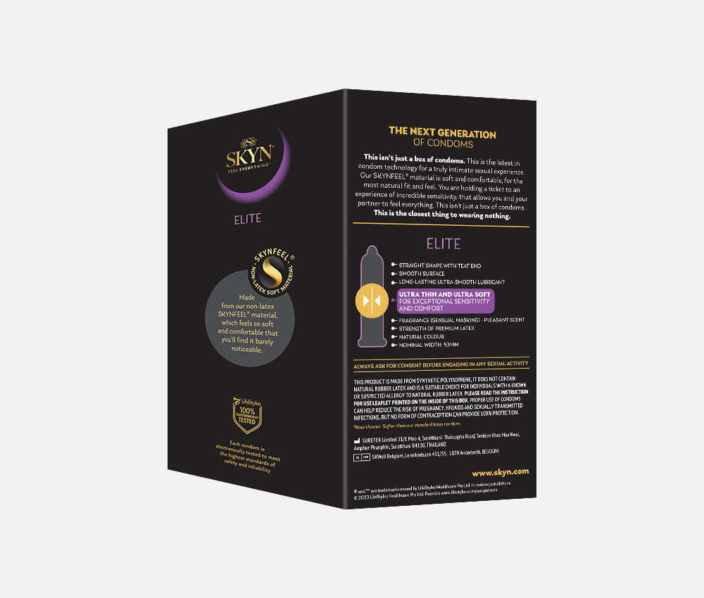 STI Protection Condoms Skyn Elite Condoms - 22 Count - Ultra-Thin, Lubricated Latex-Free Polyisoprene Condoms STI Protection Condoms Skyn Elite Condoms - 22 Count - Ultra-Thin, Lubricated Latex-Free Polyisoprene Condoms