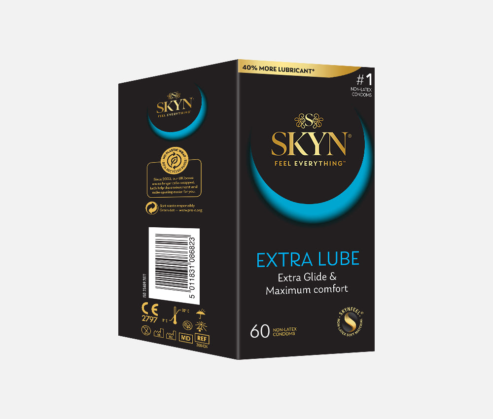 SKYN® Extra Lube 60 pack with FREE Orgasmic Gel for her