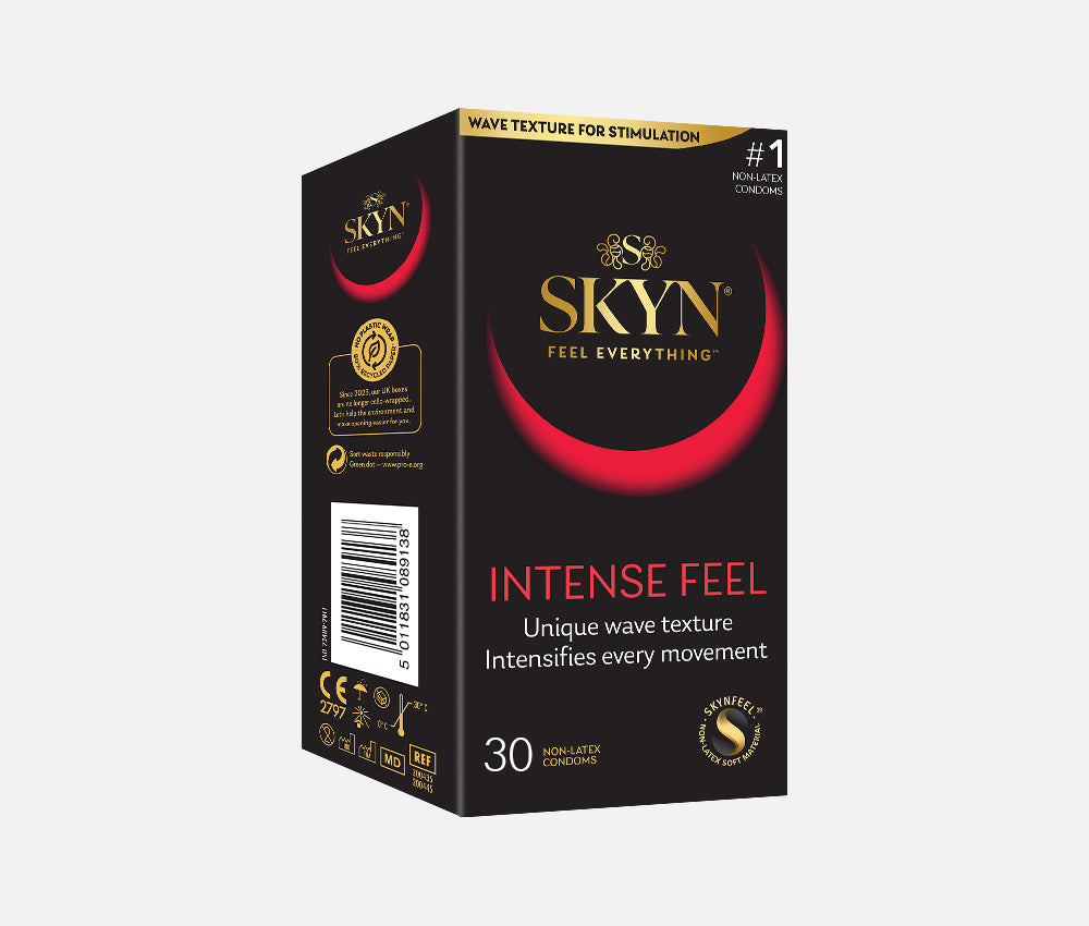 SKYN® Intense Feel Non Latex Condoms - 3 x 10 Pack of 30 + Free 5 Pack of 5 Senses Condoms