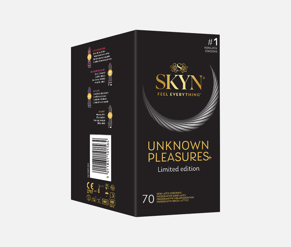 SKYN® Unknown Pleasures Deluxe Edition Non Latex Condoms - 5 x 14 Pack of 70 + Free Mystery Gift